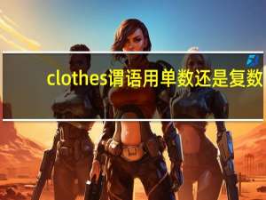 clothes谓语用单数还是复数