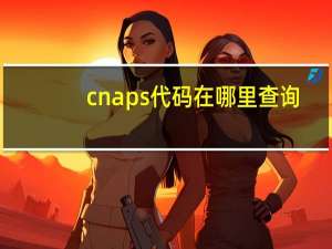 cnaps代码在哪里查询（cnaps）