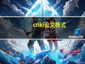 cnki论文格式