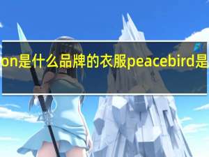 collection是什么品牌的衣服 peacebird是什么品牌衣服