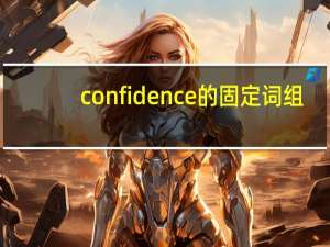 confidence的固定词组