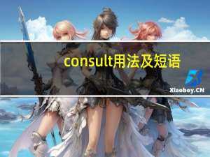 consult用法及短语