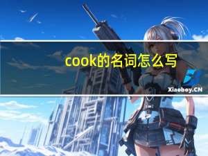 cook的名词怎么写