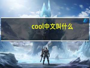 cool中文叫什么