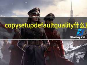 copy setup default quality什么意思