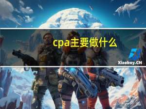 cpa主要做什么