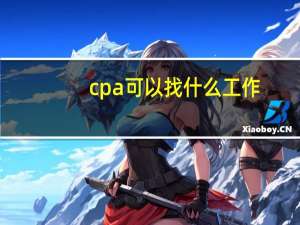 cpa可以找什么工作