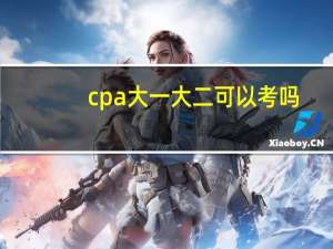 cpa大一大二可以考吗
