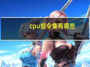 cpu指令集有哪些