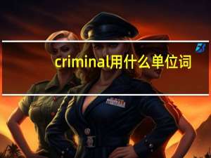 criminal用什么单位词