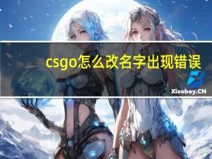 csgo怎么改名字出现错误（csgo怎么改名字）