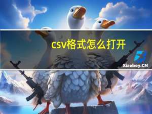 csv格式怎么打开