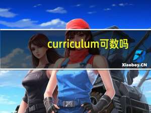 curriculum可数吗