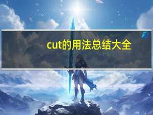 cut的用法总结大全