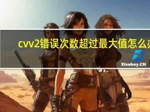 cvv2错误次数超过最大值怎么办（cvv2）