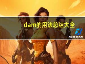 dam的用法总结大全