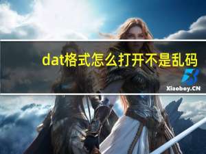 dat格式怎么打开不是乱码（dat格式怎么打开）