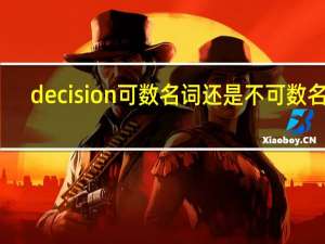decision可数名词还是不可数名词