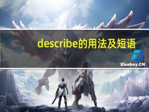 describe的用法及短语