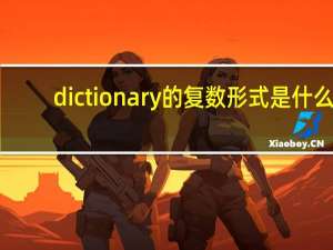 dictionary的复数形式是什么