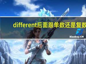different后面跟单数还是复数