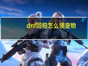 dnf回归怎么领宠物