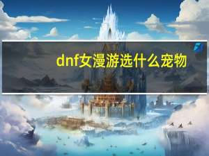 dnf女漫游选什么宠物