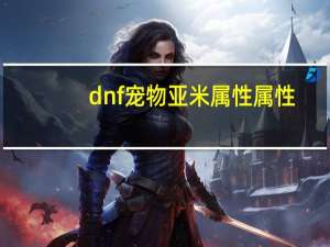 dnf宠物亚米属性属性