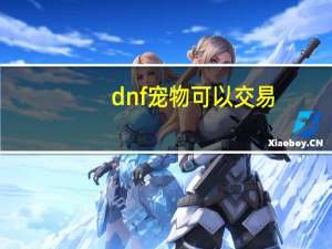 dnf宠物可以交易