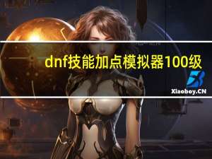 dnf技能加点模拟器100级（dnf技能加点模拟器）