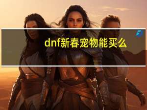 dnf新春宠物能买么