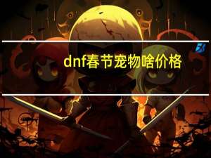 dnf春节宠物啥价格