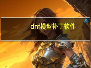 dnf模型补丁软件（dnf模型补丁怎么用）