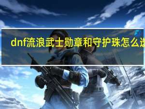 dnf流浪武士勋章和守护珠怎么选择（dnf流浪武士勋章）