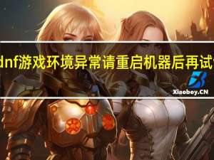 dnf游戏环境异常请重启机器后再试win10