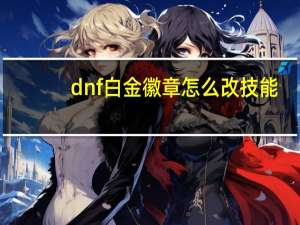 dnf白金徽章怎么改技能（DNF白金徽章怎么获得）