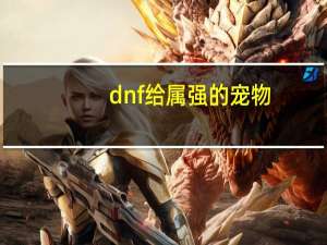 dnf给属强的宠物
