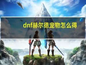 dnf赫尔德宠物怎么得