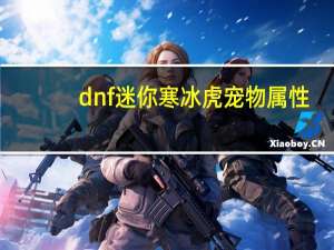 dnf迷你寒冰虎宠物属性
