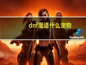 dnf魔道什么宠物