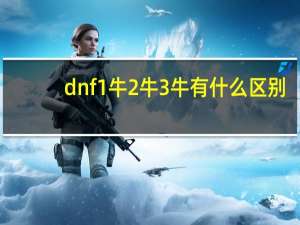 dnf1牛2牛3牛有什么区别（dnf1牛2牛3牛区别）