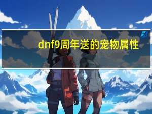 dnf9周年送的宠物属性