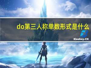 do第三人称单数形式是什么