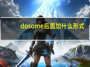 do some后面加什么形式