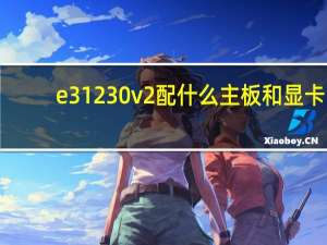 e31230v2配什么主板和显卡（e31230v2配什么主板）