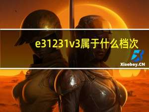e31231v3属于什么档次