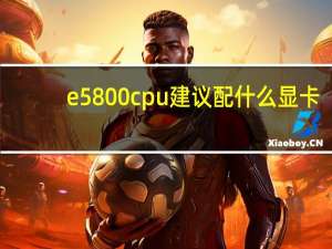 e5800 cpu建议配什么显卡（e5800cpu参数）