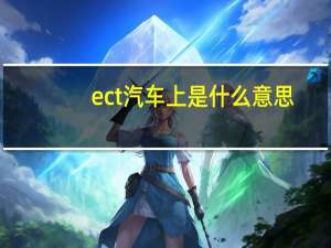 ect汽车上是什么意思（汽车ect指什么意思）