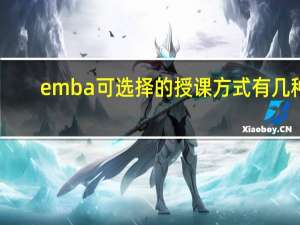 emba可选择的授课方式有几种