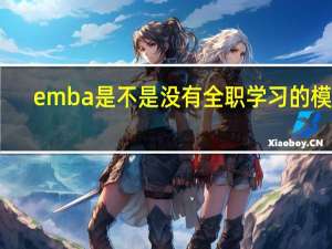 emba是不是没有全职学习的模式